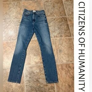 Citizens of Humanity Olivia High Rise Skinny Straight Jeans Sz 25 Medium Wash